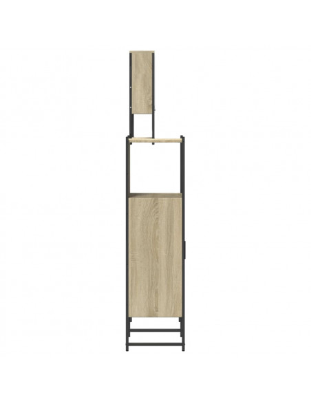 Set Mobili da Bagno 3 pz Rovere Sonoma in Legno Multistrato