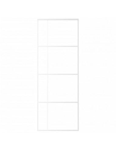 Porta Scorrevole ESG Vetro e Alluminio 76x205 cm Bianca