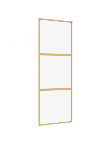 Porta Scorrevole Dorata 76x205 Vetro Trasparente ESG Alluminio