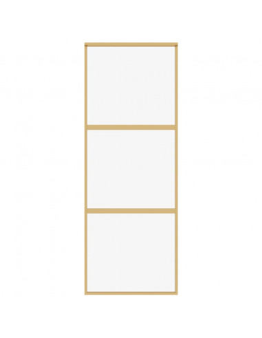 Porta Scorrevole Dorata 76x205 Vetro Trasparente ESG Alluminio