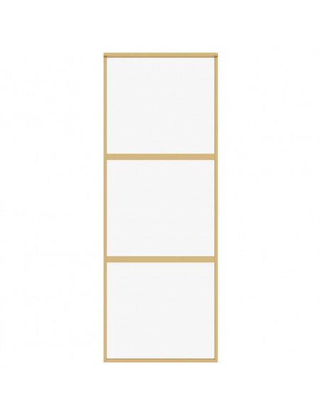 Porta Scorrevole Dorata 76x205 Vetro Trasparente ESG Alluminio