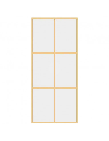 Porta Scorrevole Dorata 90x205 Vetro Trasparente ESG Alluminio