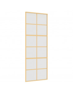 Porta Scorrevole Dorata 76x205 Vetro Smerigliato ESG Alluminio 2