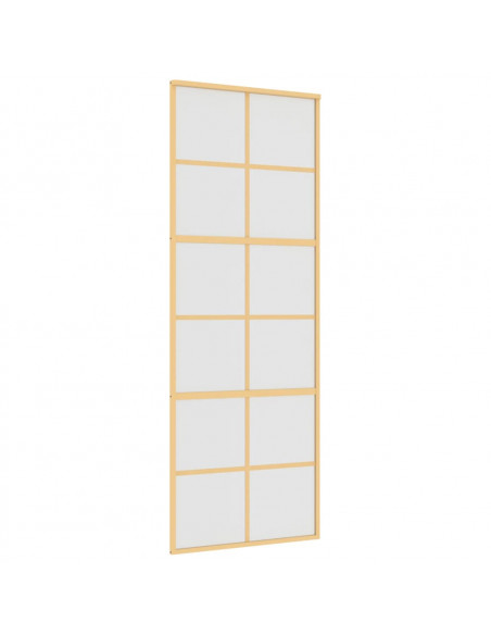 Porta Scorrevole Dorata 76x205 Vetro Smerigliato ESG Alluminio