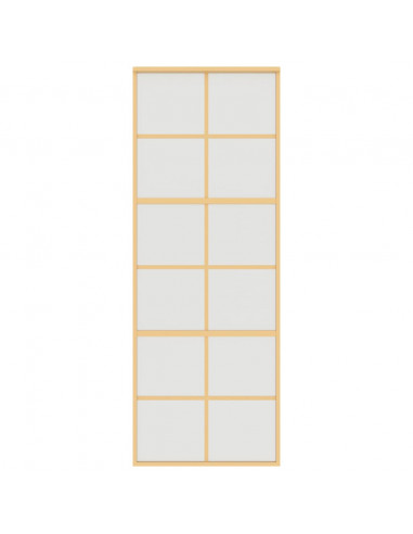 Porta Scorrevole Dorata 76x205 Vetro Smerigliato ESG Alluminio