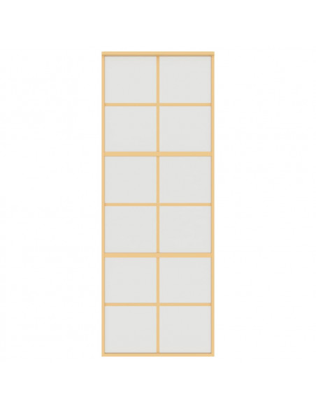 Porta Scorrevole Dorata 76x205 Vetro Smerigliato ESG Alluminio