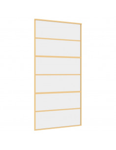 Porta Scorrevole Oro 102,5x205 Vetro Trasparente ESG Alluminio 2