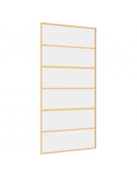 Porta Scorrevole Oro 102,5x205 Vetro Trasparente ESG Alluminio