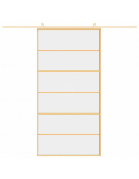 Porta Scorrevole Oro 102,5x205 Vetro Trasparente ESG Alluminio