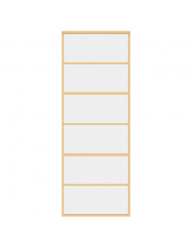 Porta Scorrevole Dorata 76x205 Vetro Trasparente ESG Alluminio