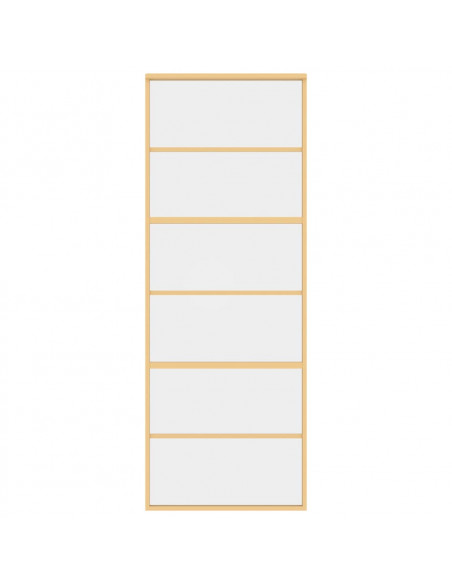Porta Scorrevole Dorata 76x205 Vetro Trasparente ESG Alluminio