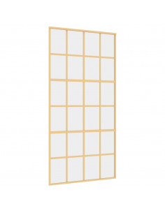 Porta Scorrevole Oro 102,5x205 Vetro Trasparente ESG Alluminio 2