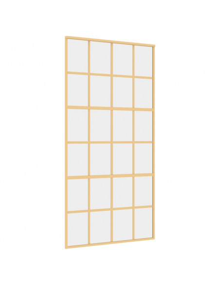 Porta Scorrevole Oro 102,5x205 Vetro Trasparente ESG Alluminio