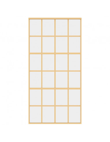 Porta Scorrevole Oro 102,5x205 Vetro Trasparente ESG Alluminio