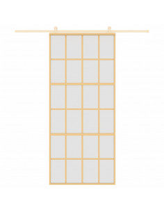 Porta Scorrevole Dorata 90x205 Vetro Smerigliato ESG Alluminio 2