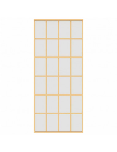 Porta Scorrevole Dorata 90x205 Vetro Smerigliato ESG Alluminio