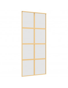 Porta Scorrevole Dorata 90x205 Vetro Smerigliato ESG Alluminio 2