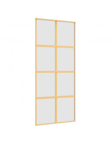 Porta Scorrevole Dorata 90x205 Vetro Smerigliato ESG Alluminio