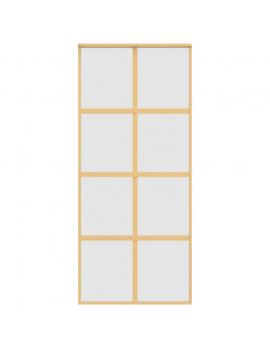 Porta Scorrevole Dorata 90x205 Vetro Smerigliato ESG Alluminio