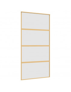 Porta Scorrevole Oro 102,5x205 Vetro Smerigliato ESG Alluminio 2