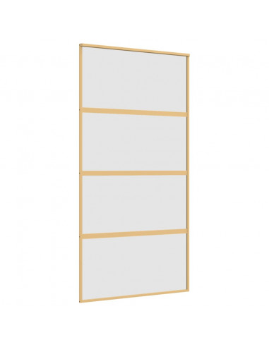 Porta Scorrevole Oro 102,5x205 Vetro Smerigliato ESG Alluminio