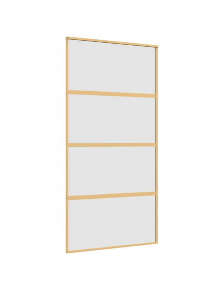 Porta Scorrevole Oro 102,5x205 Vetro Smerigliato ESG Alluminio