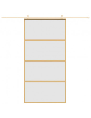 Porta Scorrevole Oro 102,5x205 Vetro Smerigliato ESG Alluminio