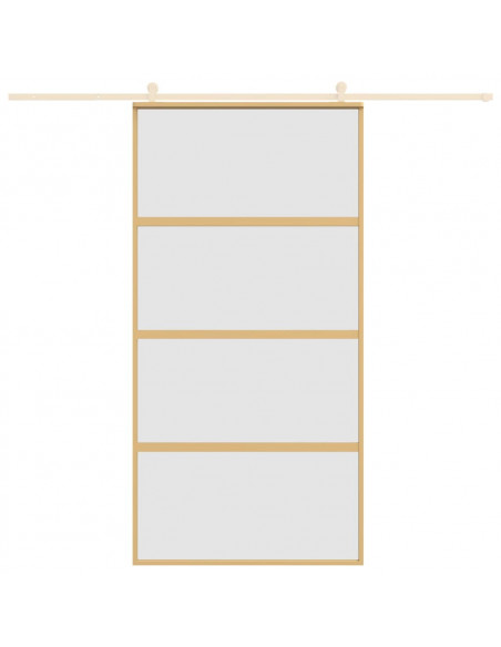 Porta Scorrevole Oro 102,5x205 Vetro Smerigliato ESG Alluminio