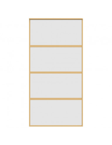 Porta Scorrevole Oro 102,5x205 Vetro Smerigliato ESG Alluminio