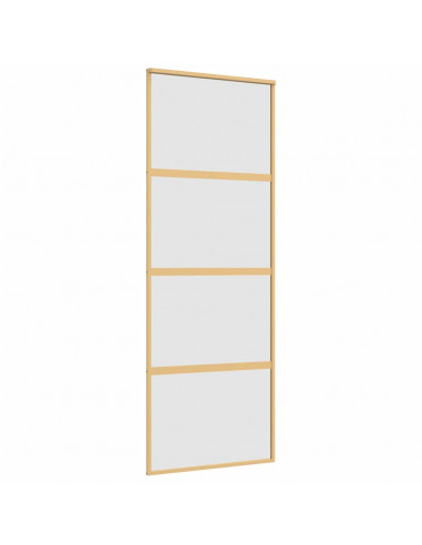 Porta Scorrevole Dorata 76x205 Vetro Smerigliato ESG Alluminio