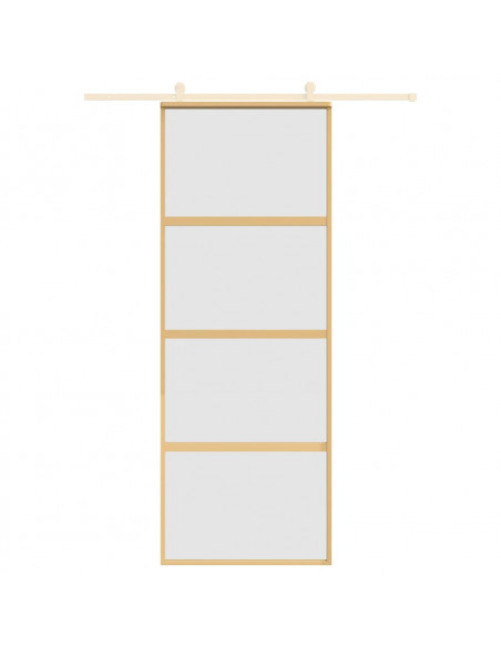 Porta Scorrevole Dorata 76x205 Vetro Smerigliato ESG Alluminio