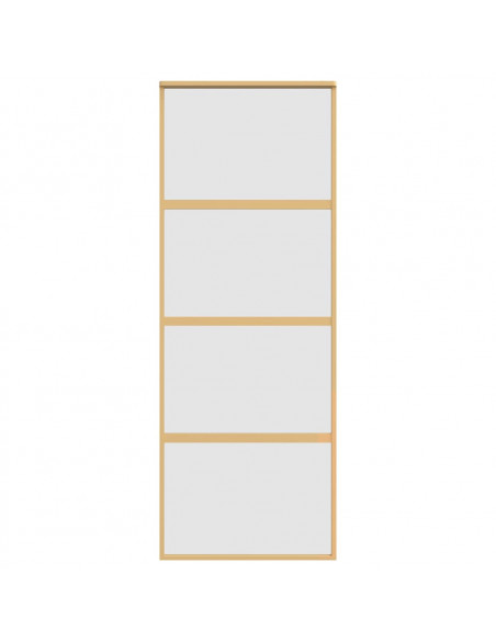 Porta Scorrevole Dorata 76x205 Vetro Smerigliato ESG Alluminio