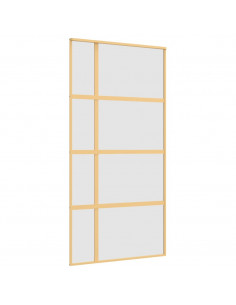 Porta Scorrevole Oro 102,5x205 Vetro Smerigliato ESG Alluminio 2