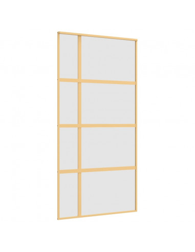 Porta Scorrevole Oro 102,5x205 Vetro Smerigliato ESG Alluminio