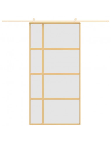 Porta Scorrevole Oro 102,5x205 Vetro Smerigliato ESG Alluminio
