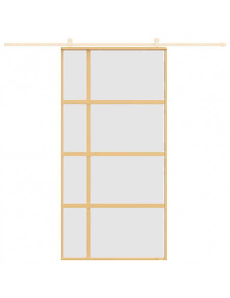 Porta Scorrevole Oro 102,5x205 Vetro Smerigliato ESG Alluminio