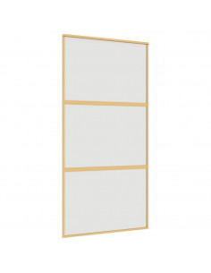 Porta Scorrevole Oro 102,5x205 Vetro Smerigliato ESG Alluminio 2