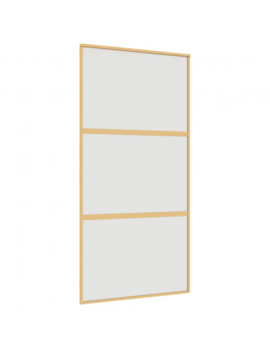 Porta Scorrevole Oro 102,5x205 Vetro Smerigliato ESG Alluminio