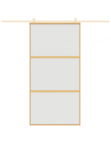 Porta Scorrevole Oro 102,5x205 Vetro Smerigliato ESG Alluminio