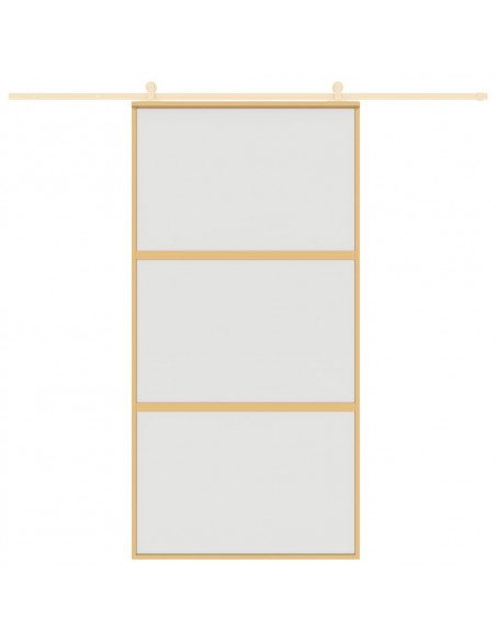 Porta Scorrevole Oro 102,5x205 Vetro Smerigliato ESG Alluminio