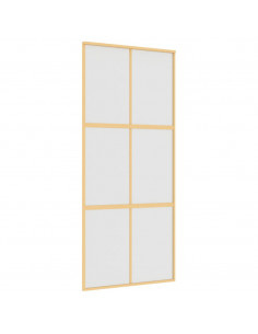 Porta Scorrevole Dorata 90x205 Vetro Smerigliato ESG Alluminio 2