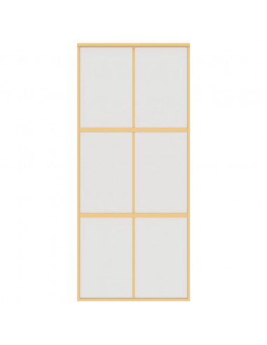 Porta Scorrevole Dorata 90x205 Vetro Smerigliato ESG Alluminio