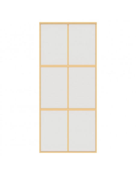 Porta Scorrevole Dorata 90x205 Vetro Smerigliato ESG Alluminio