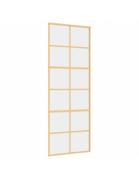 Porta Scorrevole Dorata 76x205 Vetro Trasparente ESG Alluminio