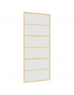 Porta Scorrevole Dorata 90x205 Vetro Smerigliato ESG Alluminio 2