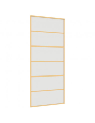 Porta Scorrevole Dorata 90x205 Vetro Smerigliato ESG Alluminio