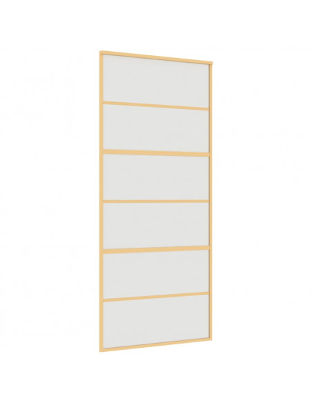 Porta Scorrevole Dorata 90x205 Vetro Smerigliato ESG Alluminio