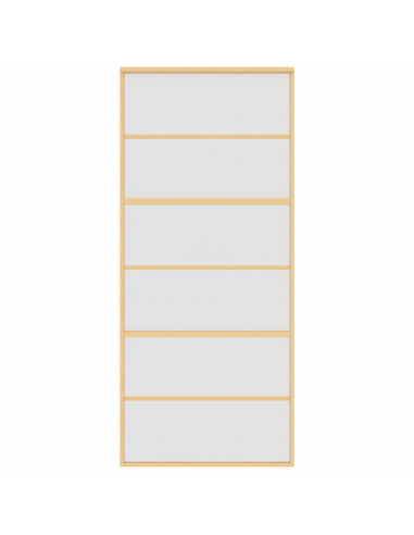 Porta Scorrevole Dorata 90x205 Vetro Smerigliato ESG Alluminio