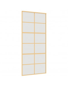 Porta Scorrevole Dorata 90x205 Vetro Smerigliato ESG Alluminio 2