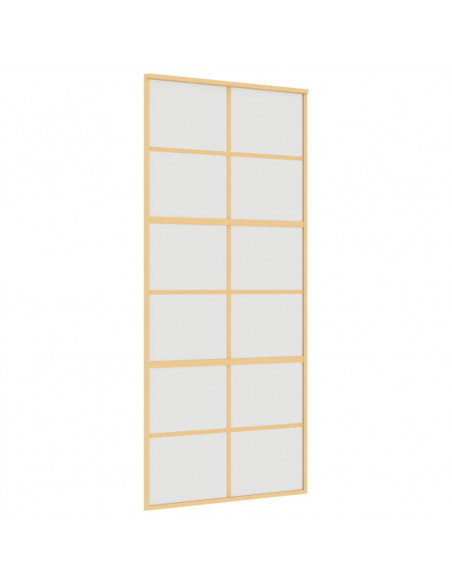 Porta Scorrevole Dorata 90x205 Vetro Smerigliato ESG Alluminio